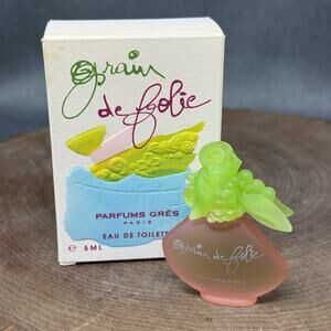 VTG Parfums Gres Grain de Folie Eau de Toilette Perfume France Spray FULL 5ML